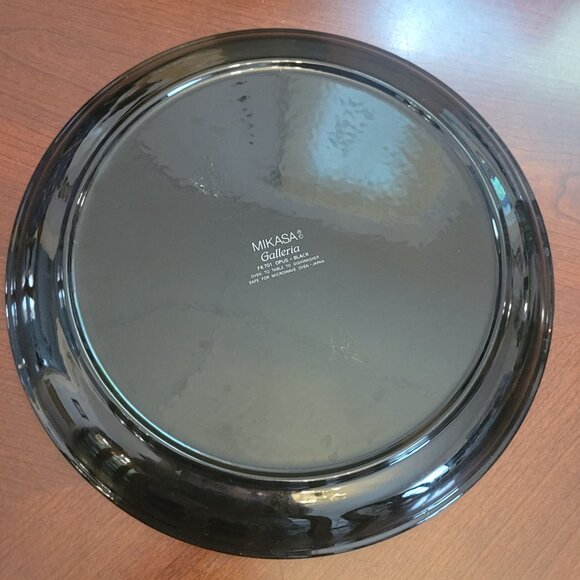 Mikasa Galleria Black Floral Platter 12" Handcrafted Japan Oven Safe - Picture 4 of 5